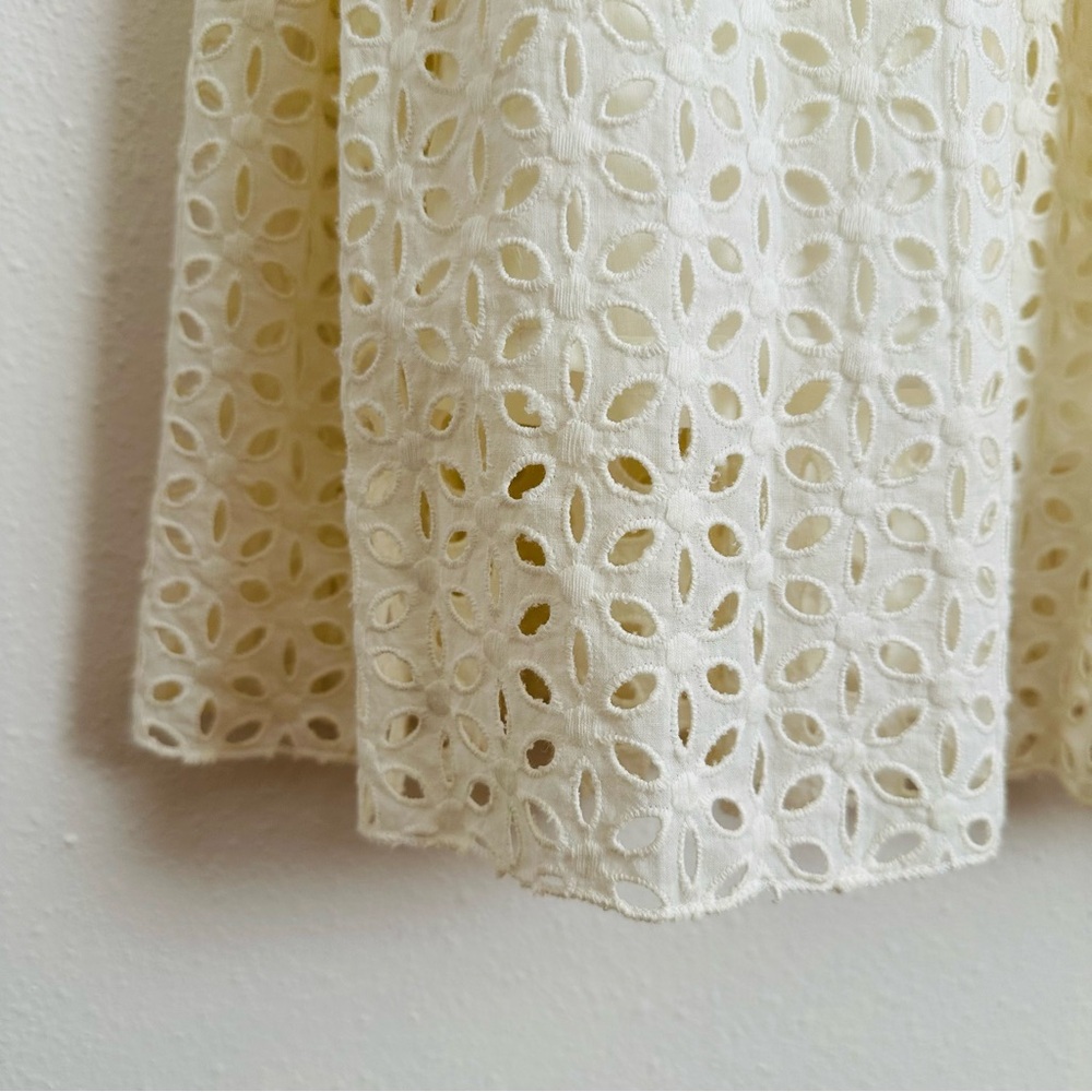 VintageKenzie Cream A-Line Eyelet Midi Skirt - Picture 7 of 8